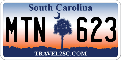 SC license plate MTN623