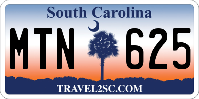 SC license plate MTN625