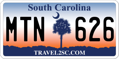 SC license plate MTN626