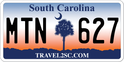 SC license plate MTN627