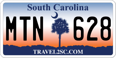 SC license plate MTN628