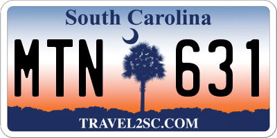 SC license plate MTN631