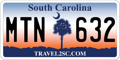SC license plate MTN632