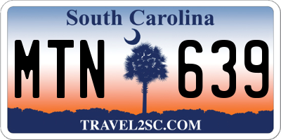 SC license plate MTN639