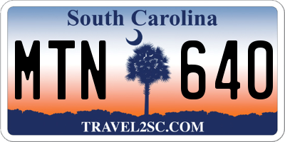 SC license plate MTN640