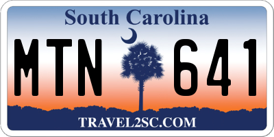 SC license plate MTN641