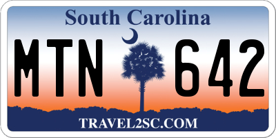 SC license plate MTN642