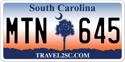 SC license plate MTN645