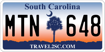 SC license plate MTN648