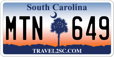SC license plate MTN649