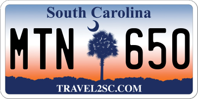 SC license plate MTN650