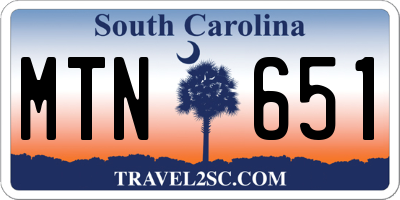 SC license plate MTN651