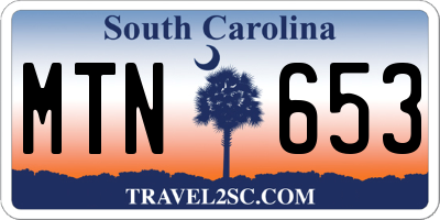 SC license plate MTN653
