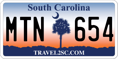 SC license plate MTN654