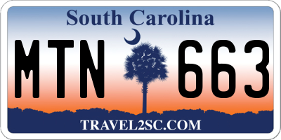 SC license plate MTN663