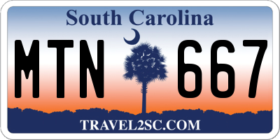 SC license plate MTN667
