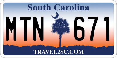 SC license plate MTN671