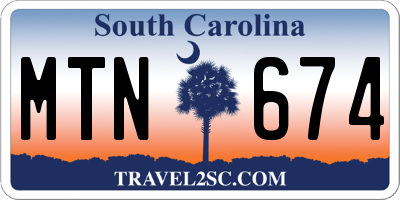 SC license plate MTN674