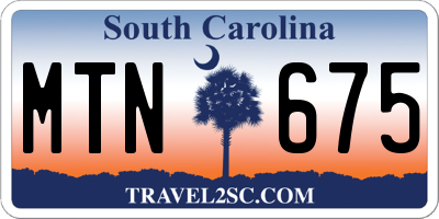 SC license plate MTN675