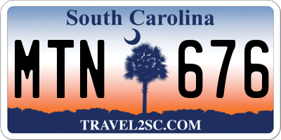 SC license plate MTN676
