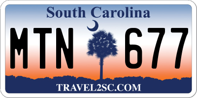 SC license plate MTN677