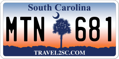 SC license plate MTN681