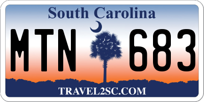 SC license plate MTN683