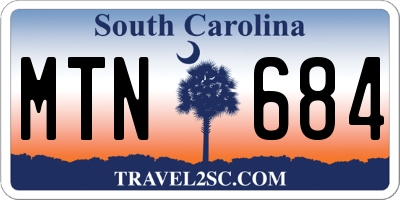 SC license plate MTN684