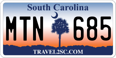 SC license plate MTN685