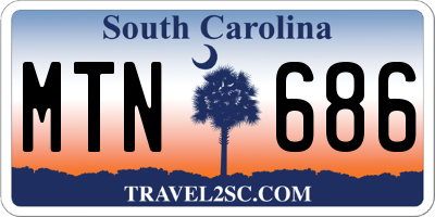 SC license plate MTN686