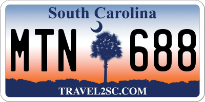 SC license plate MTN688