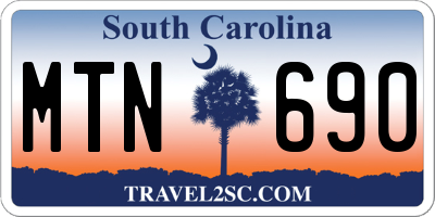 SC license plate MTN690