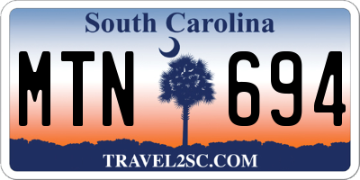 SC license plate MTN694