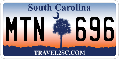 SC license plate MTN696