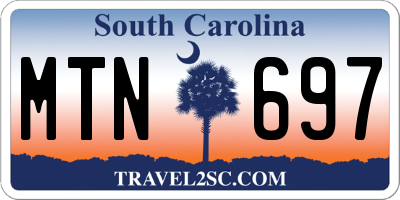 SC license plate MTN697