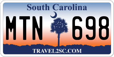 SC license plate MTN698