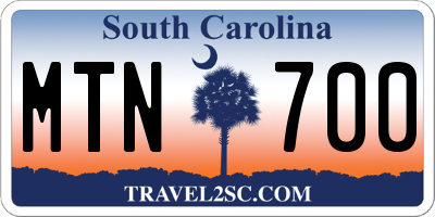 SC license plate MTN700
