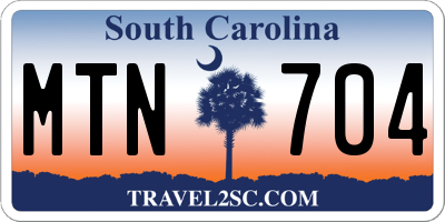 SC license plate MTN704