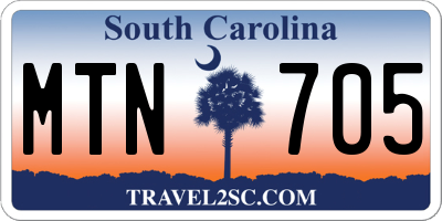 SC license plate MTN705