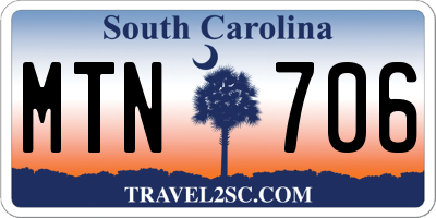 SC license plate MTN706