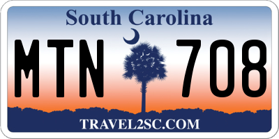 SC license plate MTN708