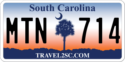 SC license plate MTN714