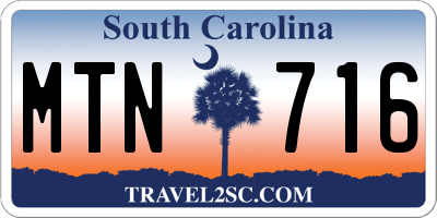 SC license plate MTN716