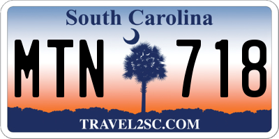 SC license plate MTN718
