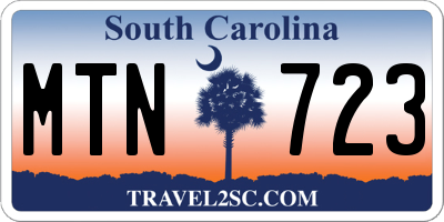 SC license plate MTN723