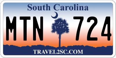 SC license plate MTN724
