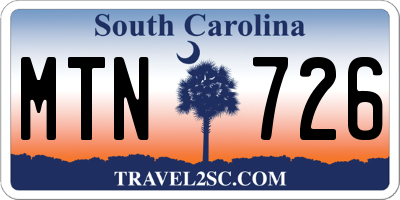 SC license plate MTN726