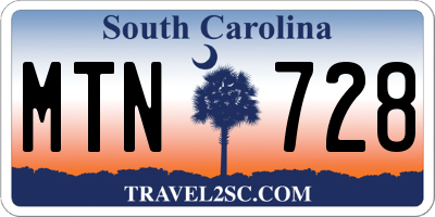 SC license plate MTN728