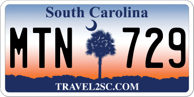 SC license plate MTN729