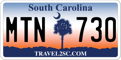SC license plate MTN730